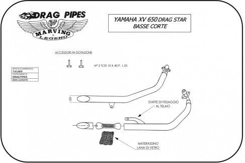 Other - Marving マーヴィング フルシステム Drag pipes low short XVS 650 DRAG STAR YAMAHA ヤマハ フルエキゾーストマフラー マフラー