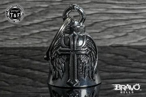 Garage T&F ガレージ Bravo Bells(ブラボーベル) Cross Wing Chrome Bell(クロスウィングクロームベル) キーホルダー バイク関連グッズ