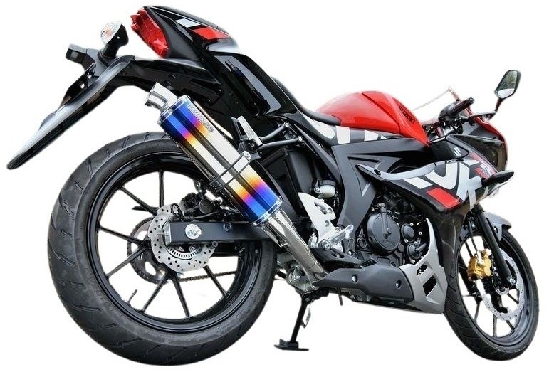 751 cc 〜 - BEAMS ビームス R-EVO フルエキゾーストマフラー 政府認証 GSX-R125 GSX-R125S SUZUKI スズキ マフラー サイレンサー：ヒートチタン (重量：3.25kg【純正5.35kg】)
