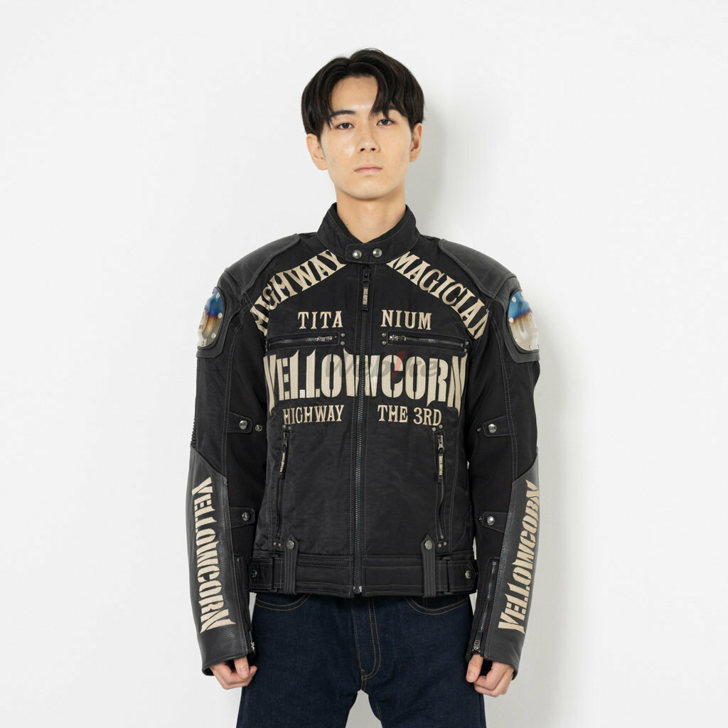 ■商品概要カラー：BLACK／IVORY《素材》表地：ナイロンピグメント／シンセティックレザー／牛革裏地：ポリエステルメッシュ脱着式防寒インナー：ナイロン／中綿切り文字部分：牛革《仕様》■肩・肘 NEWハードプロテクター標準装備■脊髄 NEWプロテクター標準装備■胸部プロテクターポケット(胸部プロテクター別売り)■袖バタつき防止アジャスター■ウエスト調整■袖口調整■インナーを着脱することで3シーズンとして使用可能■ライセンスシール付き防水：×透湿：×インナー着脱：○肩パッド：○ハード肘パッド：○ハード脊椎パッド：○胸部パッド：△リフレクター：×ばたつき防止：○■詳細説明チタンプレートが異彩を放つ！本革を使用したハイエンドモデルNEWロゴデザイン！■注意点※製品画像はサンプルのため、実際の製品と異なる場合がございます。※サイズ表数値は外寸になりますので、参考数値としてご使用下さい。※メーカー都合により商品の仕様変更がある場合がございます。ご了承ください。