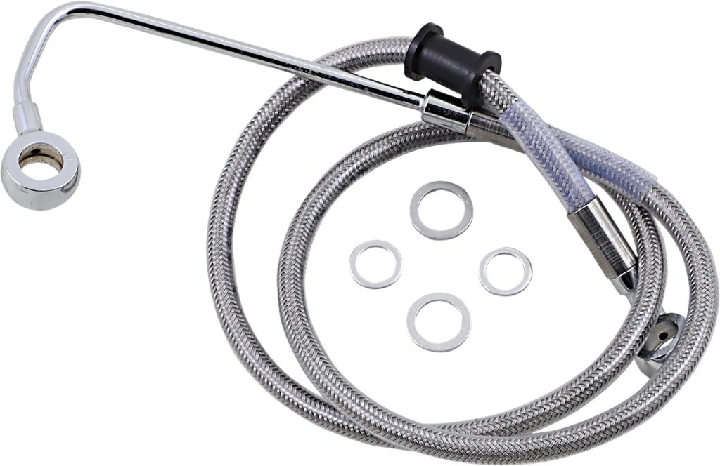 Drag Specialties ドラッグスペシャリティーズ Extended Length Stainless Steel フロントブレーキホース［1741-5777］ Softail Fat Boy EFI FLSTFI S FLSTFBS Breakout FXSB Lo FLSTFB Slim FLSS HARLEY-DAVIDSON ハーレーダビッドソン ブレーキホース・クラッチホース