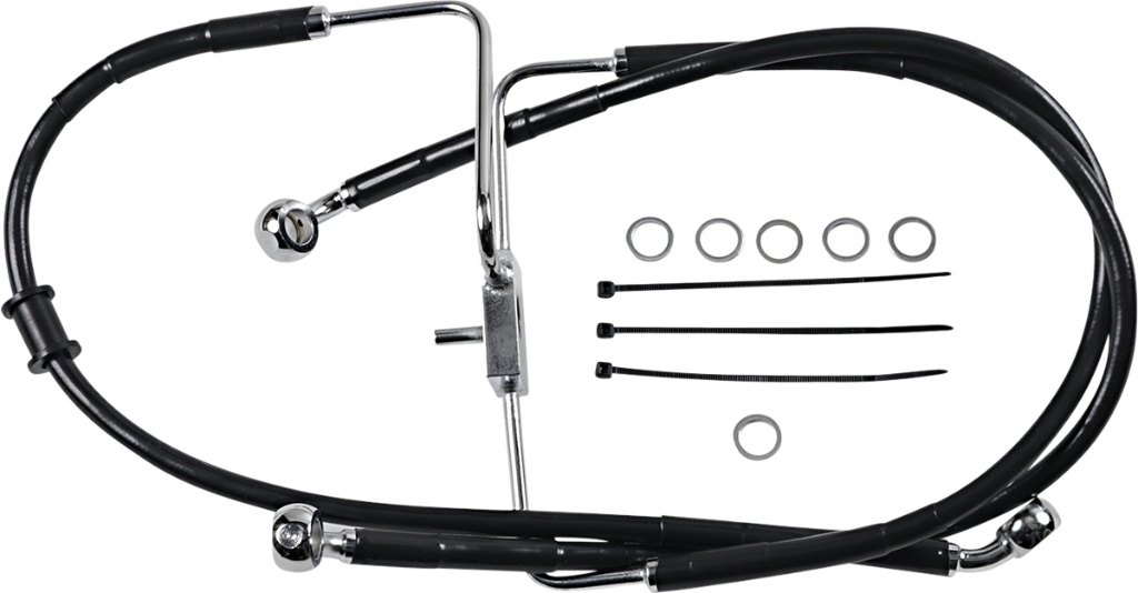 Drag Specialties ドラッグスペシャリティーズ Extended Length Stainless Steel フロントブレーキホース［1741-5853］ 1200 Roadster XLCX HARLEY-DAVIDSON ハーレーダビッドソン ブレーキホース・クラッチホース ブレーキ