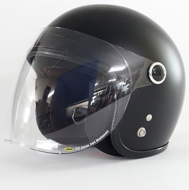 72JAM 72ジャム JPK-02 シールド付き キッズヘルメット(マットブラック) ジェットヘルメット ヘルメット