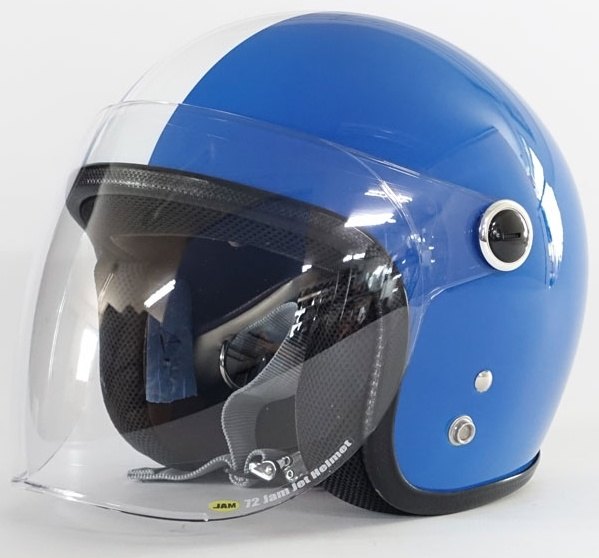72JAM 72ジャム JPK-06 キッズヘルメット(ホワイトライン ブルー) ジェットヘルメット ヘルメット
