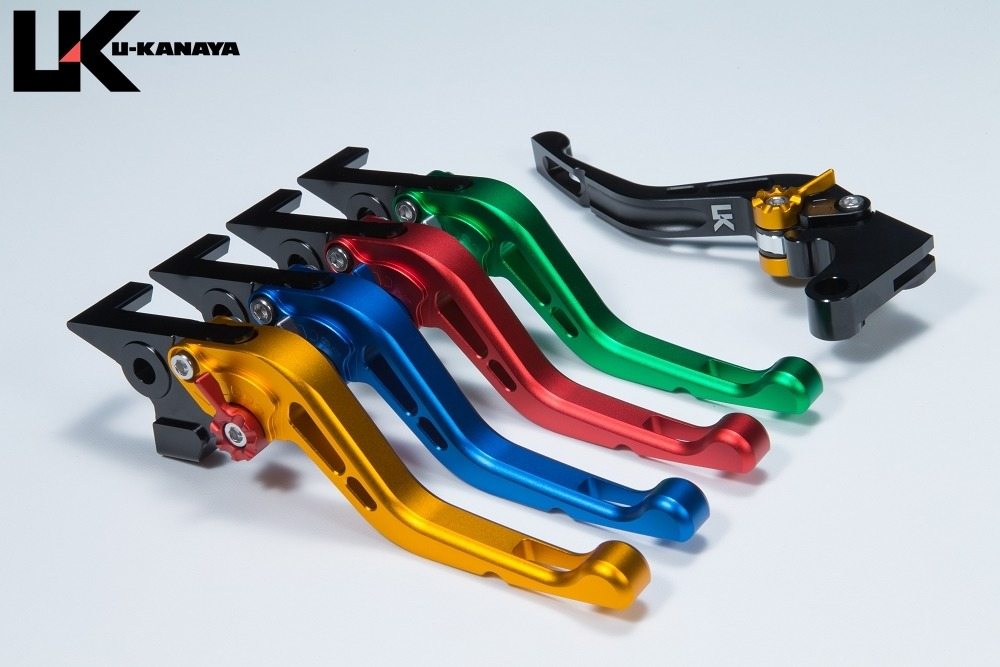 U-KANAYA ユーカナヤ GPタイプ ショートアルミビレットレバーセット Vストローム250SX SUZUKI スズキ ブレーキ・クラッチレバーセット ハンドル周辺パーツ ハンドル レバーカラー：マットブラック / アジャスターカラー：マットグリーン