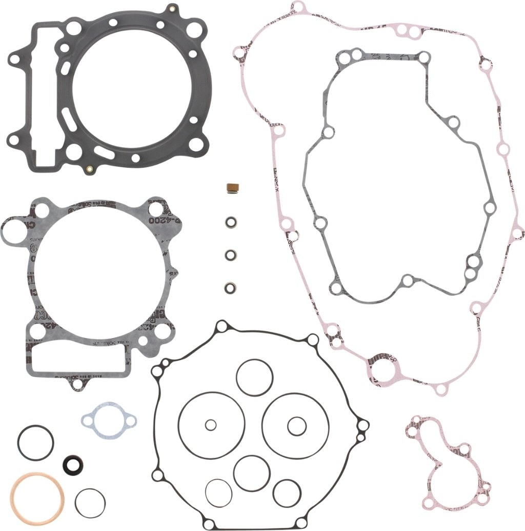 ■商品概要Complete Gasket SetProduct Name：Gasket SetRiding Style：Off-RoadType：CompleteUnits：SetpartNumber：09346889■詳細説明Sets include all gaskets and O-rings necessary to rebuild the entire engine and transmission; valve seals also includedDoes not include oil seals or formed rubber valve cover gasketsFormed valve cover gaskets are included in complete kit with oil sealsMade in the U．S．A■注意点※輸入品のため、説明書が付属する場合、外国語の説明書となります。※メーカー都合により商品の仕様変更がある場合がございます。ご了承ください。　※画像はイメージです。■適合車種KLX 450 R&ensp;KLX 450 R 年式: 08-09 ■商品番号808480MSE