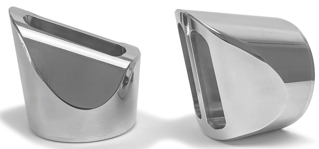 REMUS レムス 2x CUSTOM スリップオンマフラー2本出し EC認証無し R 18 BMW スリップオンマフラー マフラー endcap：EK111 Endcap BMW R18 V2 (2 pcs.)Alloy Chrome