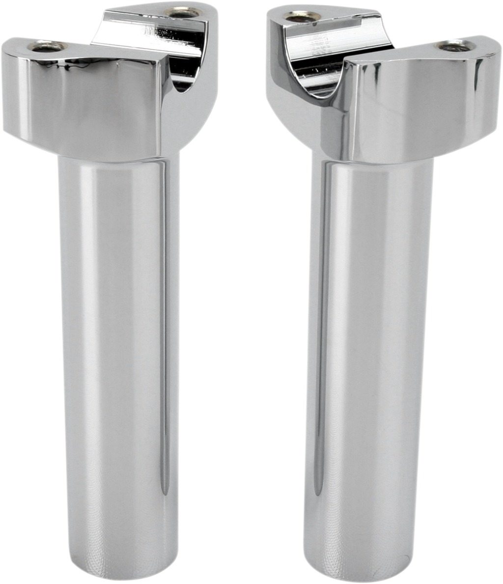 ■商品概要Risers - Straight - 5-1/2' - ChromeBase Color：SilverBase Finish：ChromeClamping Diameter Imperial：1'Color/Finish：ChromeDiameter - Thread Size：1/2-13Material：6061-T6 AluminumProduct Name：RiserPullback Imperial：0'Riding Style：StreetRise Imperial：5-1/2'Type：StraightUnits：PairpartNumber：06020400■詳細説明These risers are forged from 6061-T6 aluminum forsuperiorstrengthDrilled and tapped for 1/2'-13 riser bolts (boltssoldseparately)CNC-machined for precision fit on handlebars with a 1'diameterclamping areaDesigned to fit applications with 3-1/2' on-center mounts andwillaccept most OEM-style top clamps with offset mount holes■注意点※取扱説明書が付属する場合は、英語となります。※輸入商材の為、納期が遅れる場合がございます。あらかじめご了承ください。※メーカー都合により商品の仕様変更がある場合がございます。ご了承ください。※画像は他のタイプ・カラーリングの場合があります。※画像には他の商品が含まれている場合があります。　※画像はイメージです。