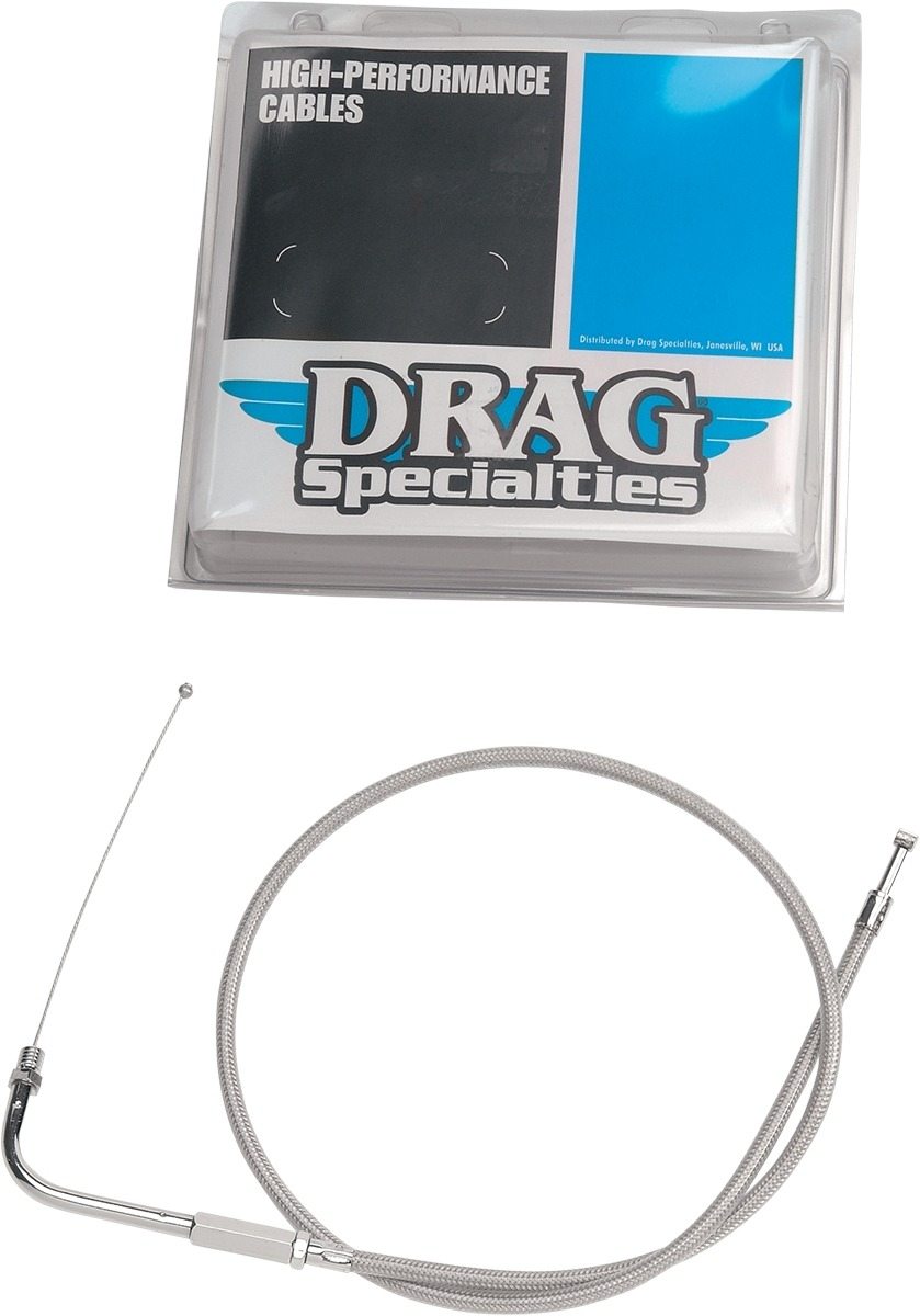 Drag Specialties ドラッグスペシャリティーズ Stainless Braided Throttle Cable［0650-0318］ Softail Springer FXSTS HARLEY-DAVIDSON ハーレーダビッドソン スロットルワイヤー・アクセルワイヤー ハンドル周辺パーツ ハンドル