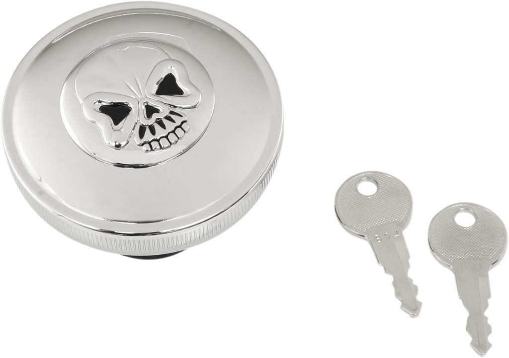Drag Specialties ドラッグスペシャリティーズ Screw-In Locking Skull Gas Cap［0703-0688］ HARLEY-DAVIDSON ハーレーダビッドソン ガソリンタンクキャップ タンク関連 外装