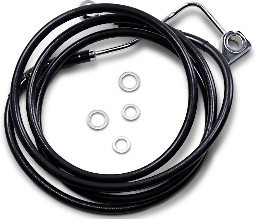 Drag Specialties ドラッグスペシャリティーズ Extended Length Black Vinyl フロントブレーキホースキット［1741-4000］ HARLEY-DAVIDSON ハーレーダビッドソン ブレーキホース・クラッチホース ブレーキ