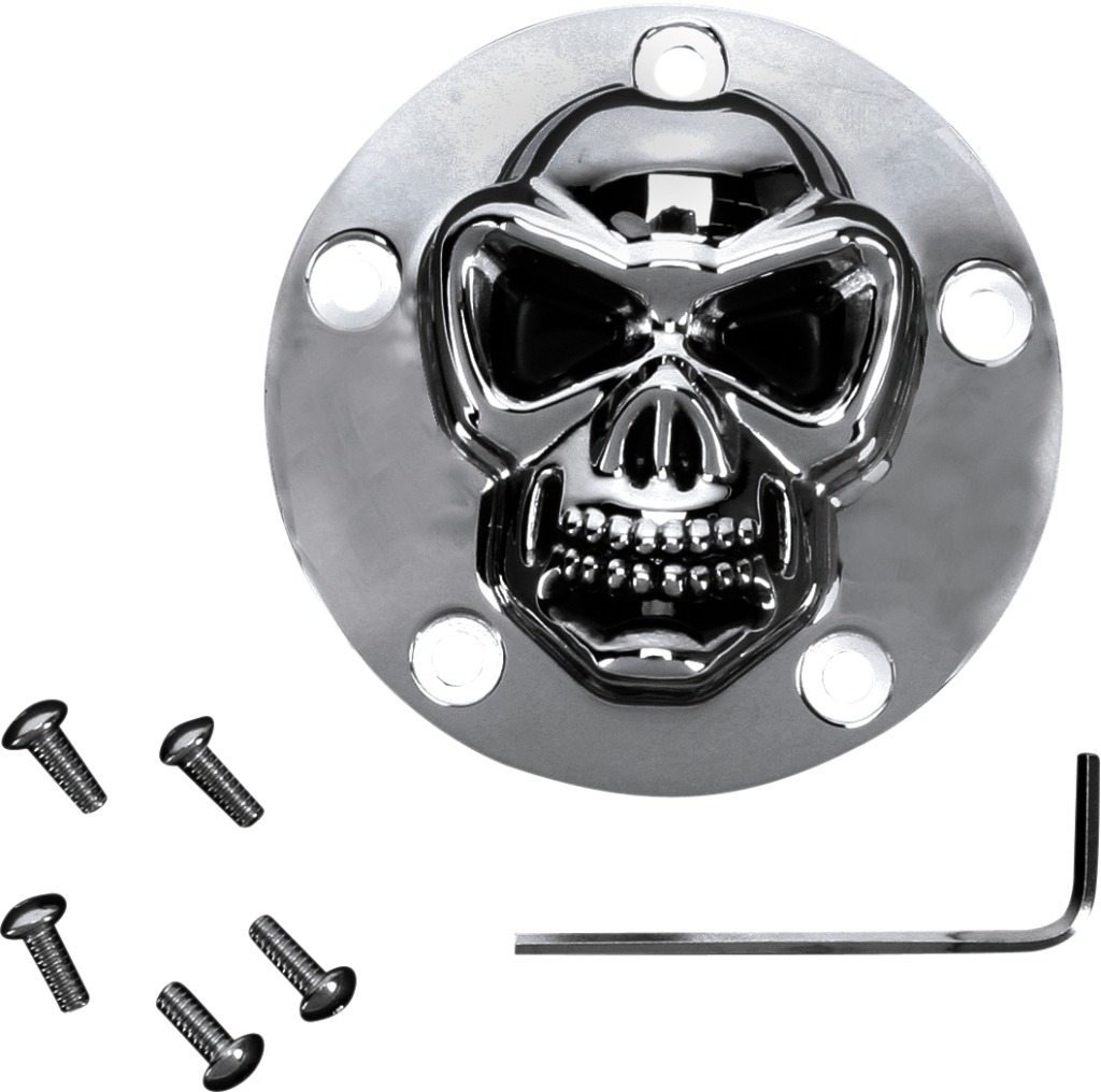Drag Specialties ドラッグスペシャリティーズ 3-D Skull Points Cover［1902-0181］ HARLEY-DAVIDSON ハーレーダビッドソン ポイントカバー・パルスカバー エンジンパーツ エンジン