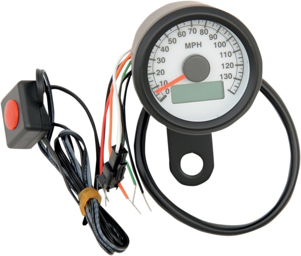 Drag Specialties ドラッグスペシャリティーズ Programmable Mini Electronic Speedometer with Odometer/Tripmeter［2210-0260］