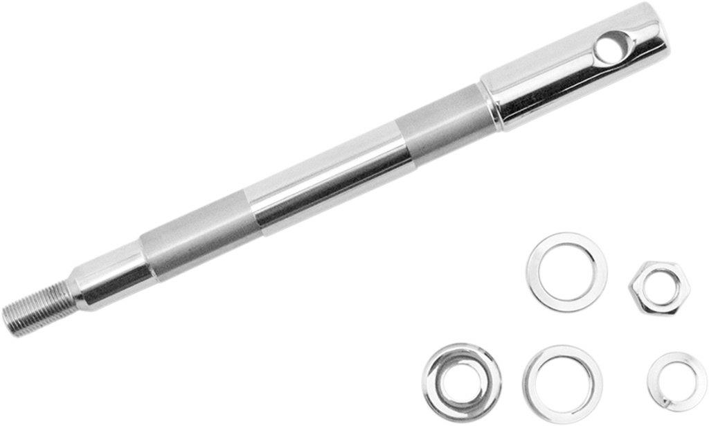 ■商品概要Axle Kit - Front - ChromeAxle Diameter Imperial：3/4'Base Finish：ChromeColor/Finish：ChromeLength Imperial：9-7/8'Material：Carbon SteelMounting Position：FrontProduct Name：AxleRiding Style：StreetUnits：KitpartNumber：DS223036■詳細説明Bright chrome finish on axle and hardware beautifies your bikeKits include axle， spacers， nuts and washersMachined from chromoly steelModels with ABS will require only one of the spacers in kits.■注意点※取扱説明書が付属する場合は、英語となります。※輸入商材の為、納期が遅れる場合がございます。あらかじめご了承ください。※メーカー都合により商品の仕様変更がある場合がございます。ご了承ください。※画像は他のタイプ・カラーリングの場合があります。※画像には他の商品が含まれている場合があります。　※画像はイメージです。■適合車種Sportster 1200 XL 50&ensp;Sportster 1200 XL 50 年式: 07-883 Hugger XLH&ensp;883 Hugger XLH 年式: 00-031200 Roadster EFI XLR&ensp;1200 Roadster EFI XLR 年式: 06-07Super Glide FXD&ensp;Super Glide FXD 年式: 00-03883 XL&ensp;883 XL 年式: 04-061200 Low EFI XLL&ensp;1200 Low EFI XLL 年式: 06-071200 Low XLL&ensp;1200 Low XLL 年式: 06-Wide Glide FXDWG3&ensp;Wide Glide FXDWG3 年式: 02-1200 Custom XLC&ensp;1200 Custom XLC 年式: 00-06Super Glide T-Sport FXDXT&ensp;Super Glide T-Sport FXDXT 年式: 01-03Wide Glide FXDWG&ensp;Wide Glide FXDWG 年式: 00-03883 Roadster EFI XLR&ensp;883 Roadster EFI XLR 年式: 02-03&ensp;883 Roadster EFI XLR 年式: 05-071200 XLCP&ensp;1200 XLCP 年式: 02-03883 Roadster XLR&ensp;883 Roadster XLR 年式: 02-03&ensp;883 Roadster XLR 年式: 05-07Super Glide Sport FXDX&ensp;Super Glide Sport FXDX 年式: 00-03883 Custom EFI XLC&ensp;883 Custom EFI XLC 年式: 00-071200 Custom EFI XLC&ensp;1200 Custom EFI XLC 年式: 02-071200 Roadster XLR&ensp;1200 Roadster XLR 年式: 04-06Sportster 883 XLH&ensp;Sportster 883 XLH 年式: 00-03883 Custom XLC&ensp;883 Custom XLC 年式: 00-06883 Low EFI XLL&ensp;883 Low EFI XLL 年式: 06-07883 EFI XL&ensp;883 EFI XL 年式: 07-Sportster 1200 XLH&ensp;Sportster 1200 XLH 年式: 00-03Wide Glide FXDWG2&ensp;Wide Glide FXDWG2 年式: 01-Low Rider FXDL&ensp;Low Rider FXDL 年式: 00-03883 Low XLL&ensp;883 Low XLL 年式: 05-06Wide Glide EFI FXDWGI&ensp;Wide Glide EFI FXDWGI 年式: 00-031200 Nightster XLN&ensp;1200 Nightster XLN 年式: 07-Dyna Convertible FXDS-CONV&ensp;Dyna Convertible FXDS-CONV 年式: 00-1200 Sport XLS&ensp;1200 Sport XLS 年式: 00-03