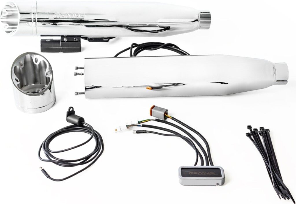 REMUS ��ॹ 2x CUSTOM ����åץ���ޥե顼2�ܽФ� ECǧ��̵�� �� 90 mm Softail��ST1 Euro 4��Milwaukee -...