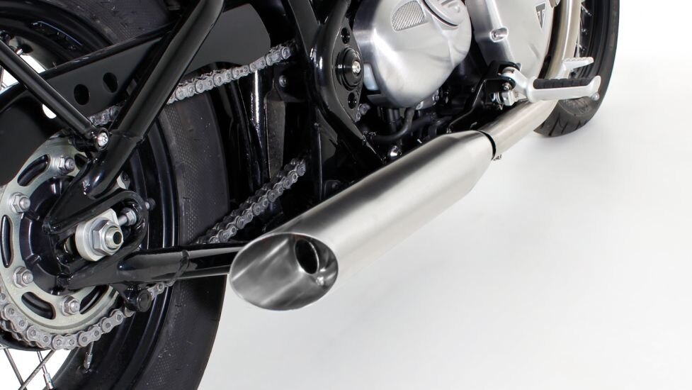 REMUS レムス RACING Slash Cut muffler left／right，Φ84 mm，stainless steel matt，NO EC homologation スリップオンマフラー Bonneville Bobber TRIUMPH トライアンフ マフラー