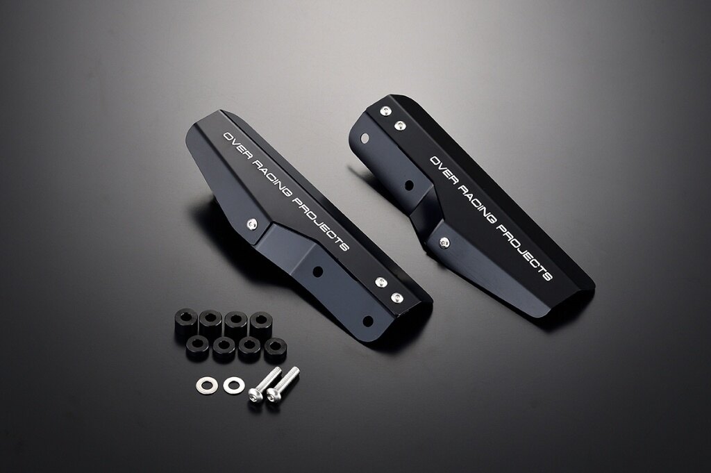 OVER オーヴァー フォークガード Dax125 GROM Monkey125 HONDA ホンダ 外装 カラー：ブラックアルマイト仕上げ