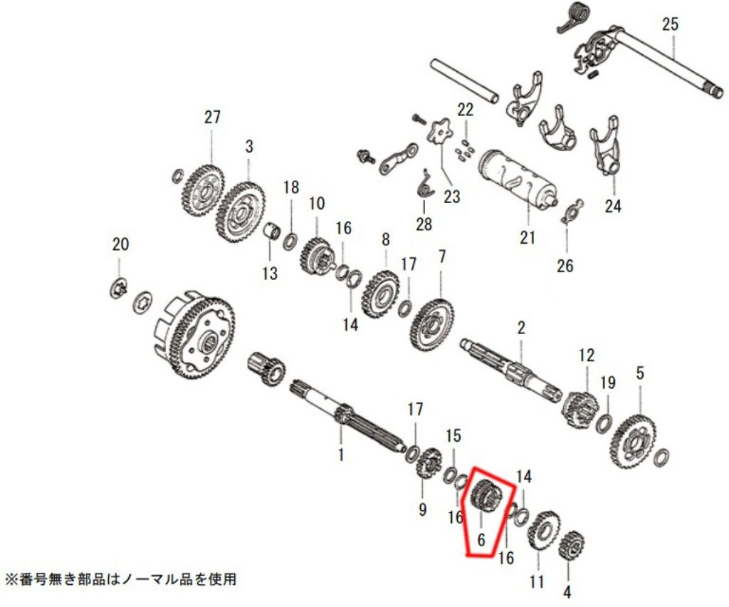 SP武川 SPタケガワ 【補修部品】 メインシャフトサード／フォースギア (21T／23T) ミッション・ギア エ..
