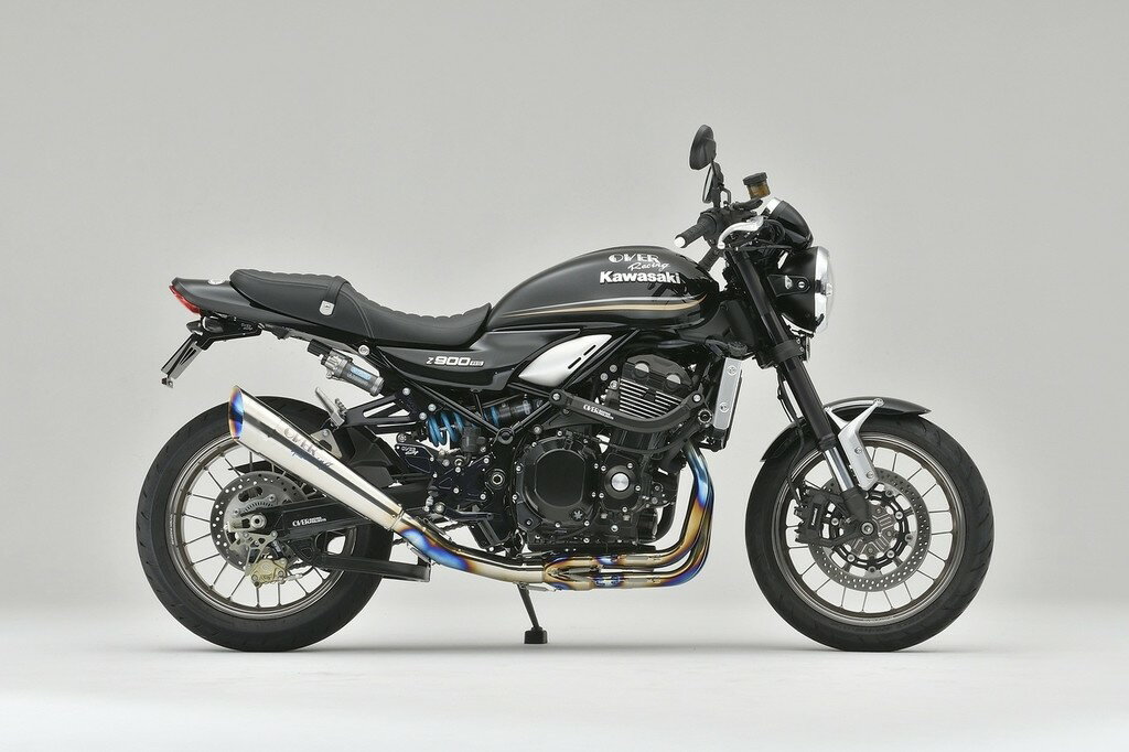 751 cc 〜 - OVER オーヴァー フルチタン メガホンマフラー 焼色無 Z900RS Cafe KAWASAKI カワサキ フルエキゾーストマフラー マフラー