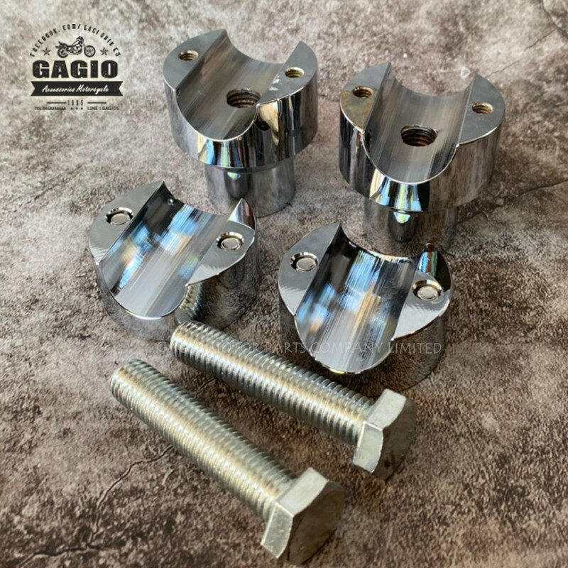 GAGIO MOTOR PARTS ガジオモーターパーツ CNC Handlebar clamp 25mm. - Silver