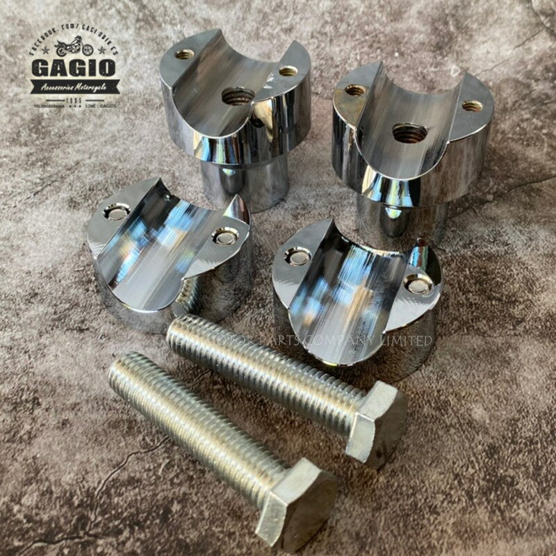 GAGIO MOTOR PARTS ガジオモーターパーツ CNC Handlebar clamp 25mm. - Silver ハ...