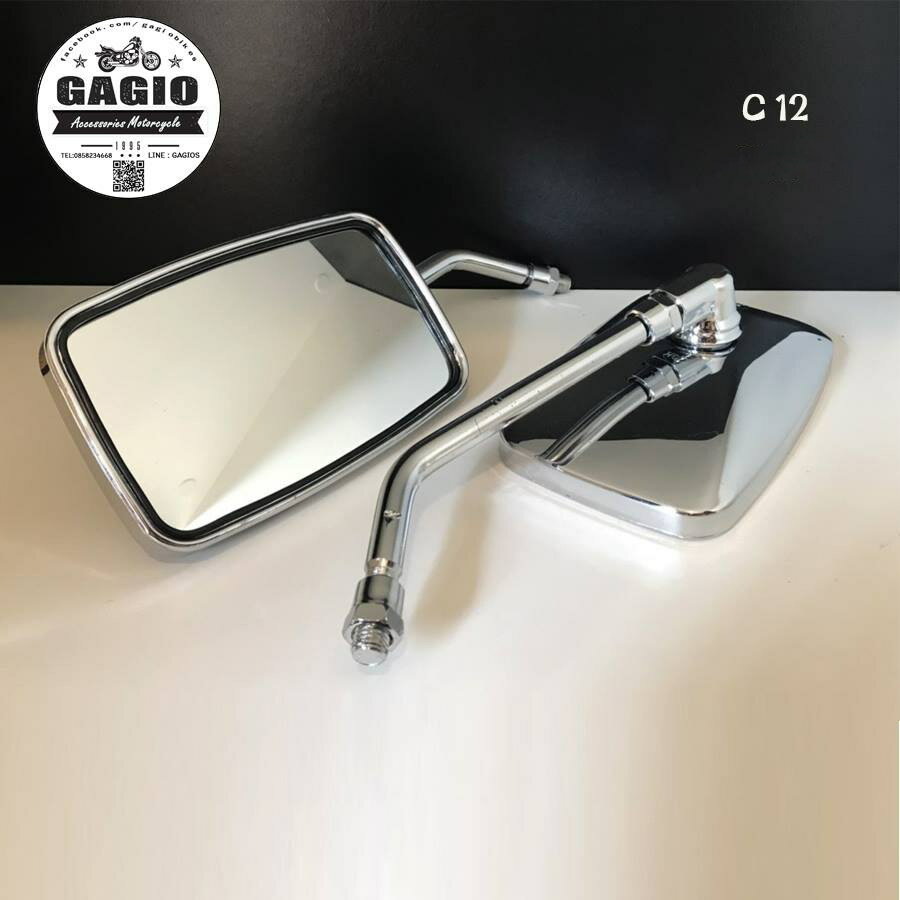 GAGIO MOTOR PARTS ガジオモーターパーツ Big rectangular mirrors. ミラー ハンドル