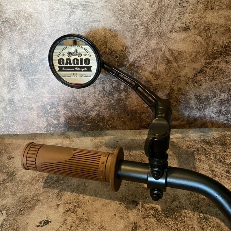 GAGIO MOTOR PARTS ガジオモーターパーツ Spherical mirrors with adjustable curved lever. ミラー ハ..