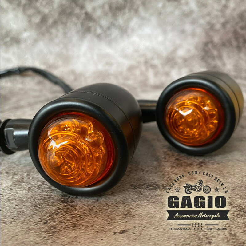 GAGIO MOTOR PARTS ガジオモーターパーツ LED turn lights， long tail， spiral lens ウインカー 灯火..