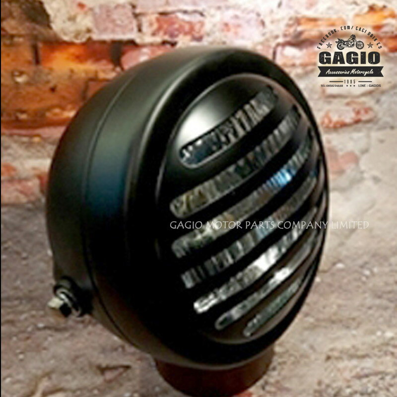 GAGIO MOTOR PARTS ガジオモーターパーツ Round LED headlight， size 6 inches， clear lens， with lens grille. ヘッドライト 灯火類 電装系