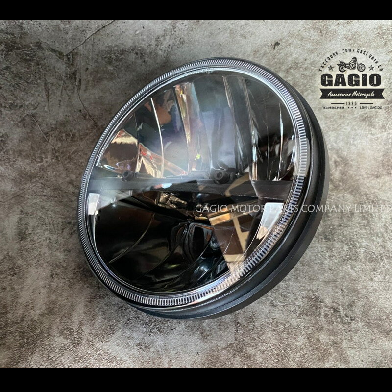 GAGIO MOTOR PARTS ガジオモーターパーツ 7 inch LED projector headlight with clear lens. ヘッドライト 灯火類 電装系
