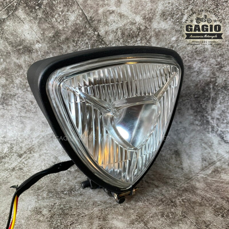 GAGIO MOTOR PARTS ガジオモーターパーツ Triangular headlight with clear lens ヘッドライト 灯火類 電装系