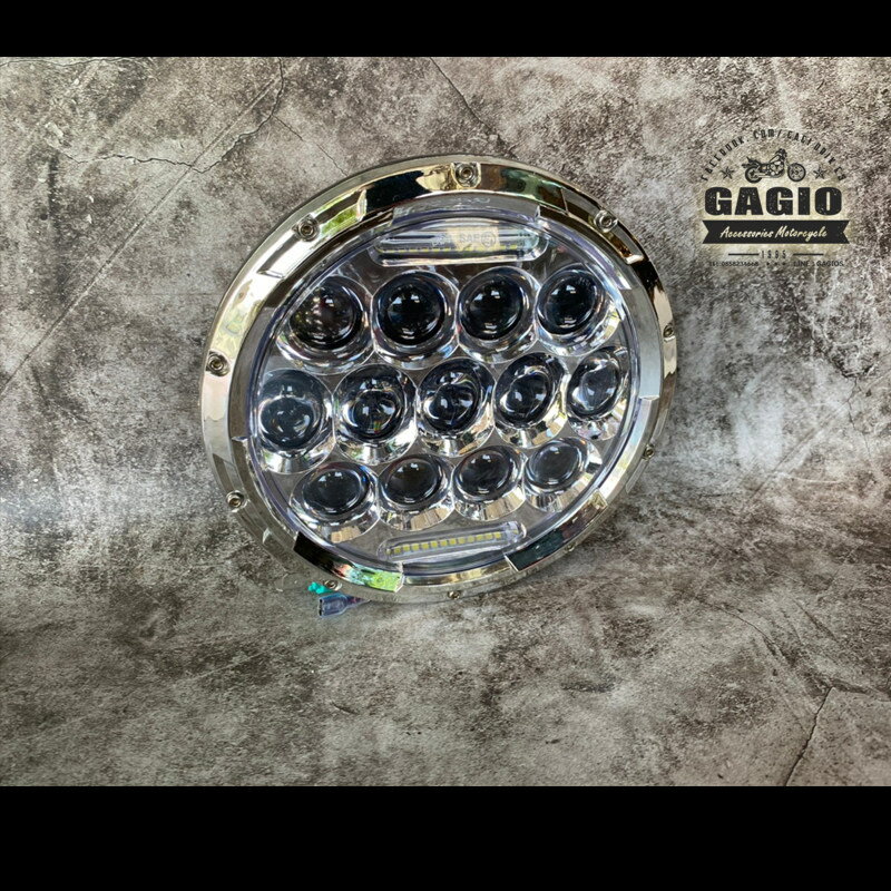 GAGIO MOTOR PARTS ガジオモーターパーツ LED Projector headlamp size 7 inch， corn lens， silver face. ヘッドライト 灯火類 電装系