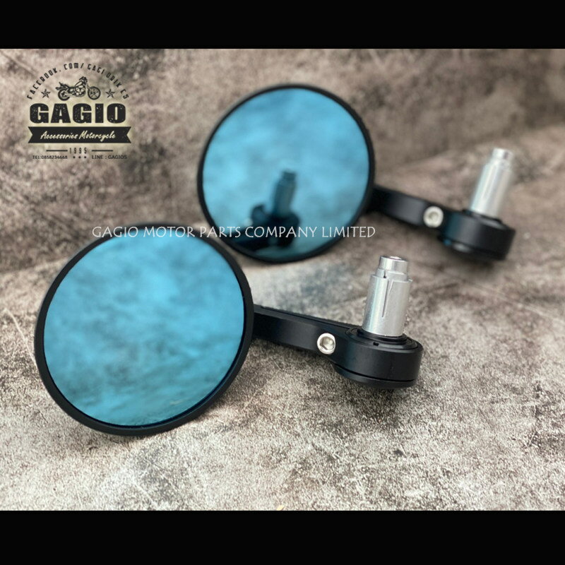 GAGIO MOTOR PARTS ガジオモーターパーツ Bar end mirrors CNC black/grey. バーエンドミラー ハンドル