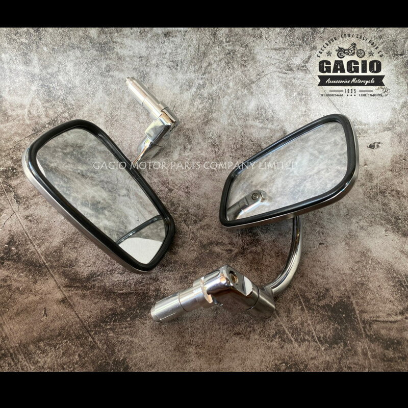 GAGIO MOTOR PARTS ガジオモーターパーツ Bar end mirrors， square shape， silver color. バーエンド..