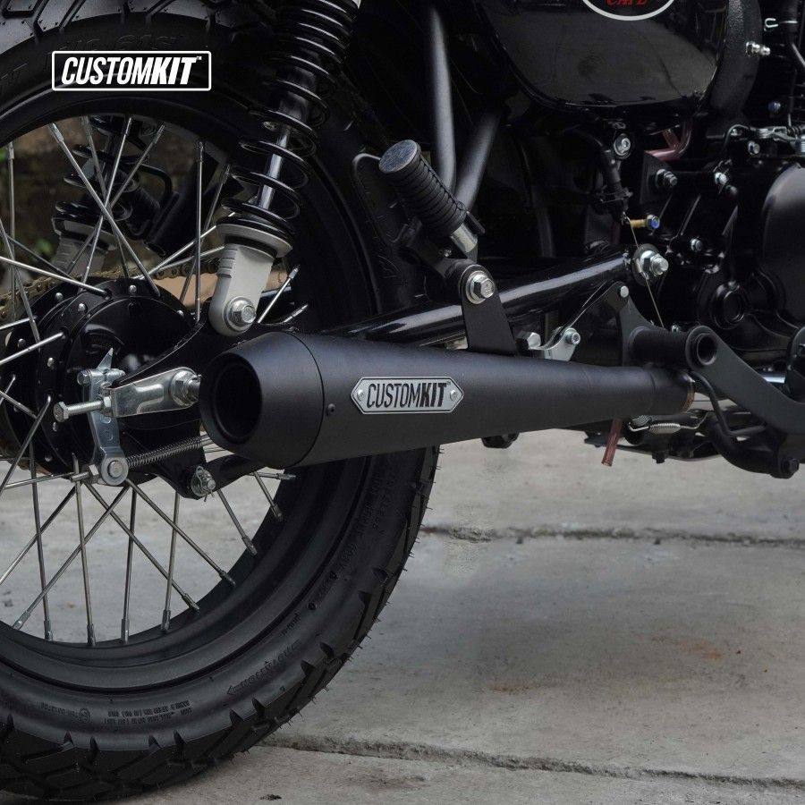 CustomKit カスタムキット フルエキゾーストマフラー Cone W175 Black Doff KAWASAKI カワサキ マフラー