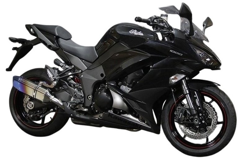 TRICKSTAR トリックスター デュアルスリップオンマフラー IKAZUCHI (イカヅチ) ショート 政府認証 Ninja1000 KAWASAKI カワサキ スリップオンマフラー マフラー サイレンサータイプ：焼チタン