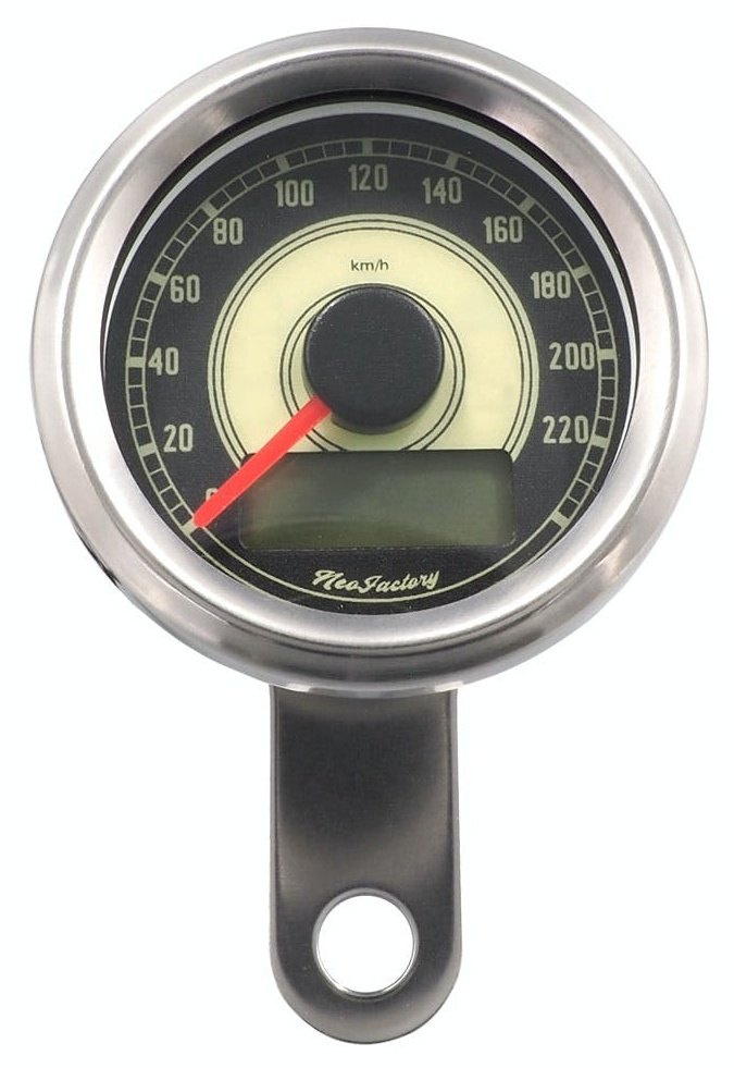 Neofactory ネオファクトリー レトロフェイス アジャスタブルスピードメーター 電磁式スピードメーター採用車 スピードメーター ボディカラー：ポリッシュステンレス