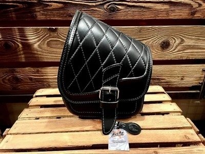 Saddle Bag - 部品屋K&W 【Lucky Custom Leather】サドルバッグ タイプ1 サイドバッグ 車体用バッグ・ケース カラー：ブラウン×ブラック(SB01-4)