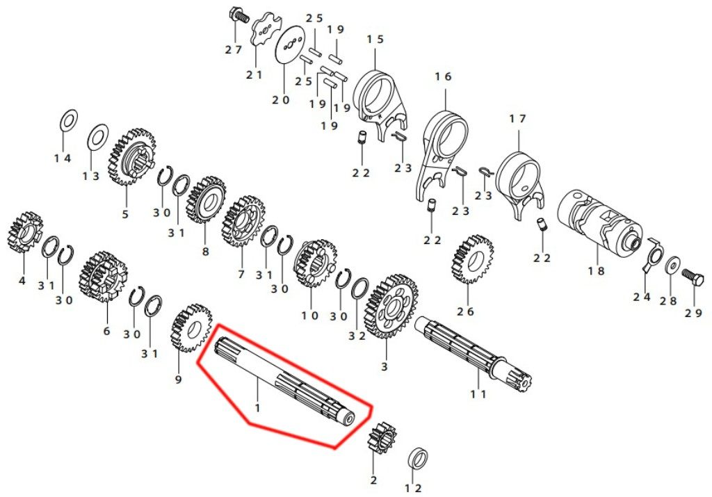SP武川 SPタケガワ 【補修部品】 メインシャフト ミッション・ギア エンジンパーツ エンジン