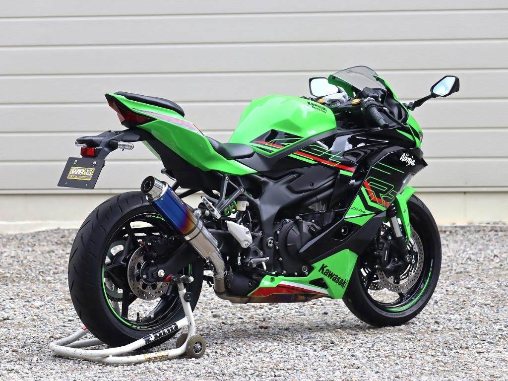WR’S ダブルアールズ ラウンド(真円)サイレンサー ZX-25R SE KAWASAKI カワサキ スリップオンマフラー マフラー タイプ：焼き色チタンサイレンサー仕様