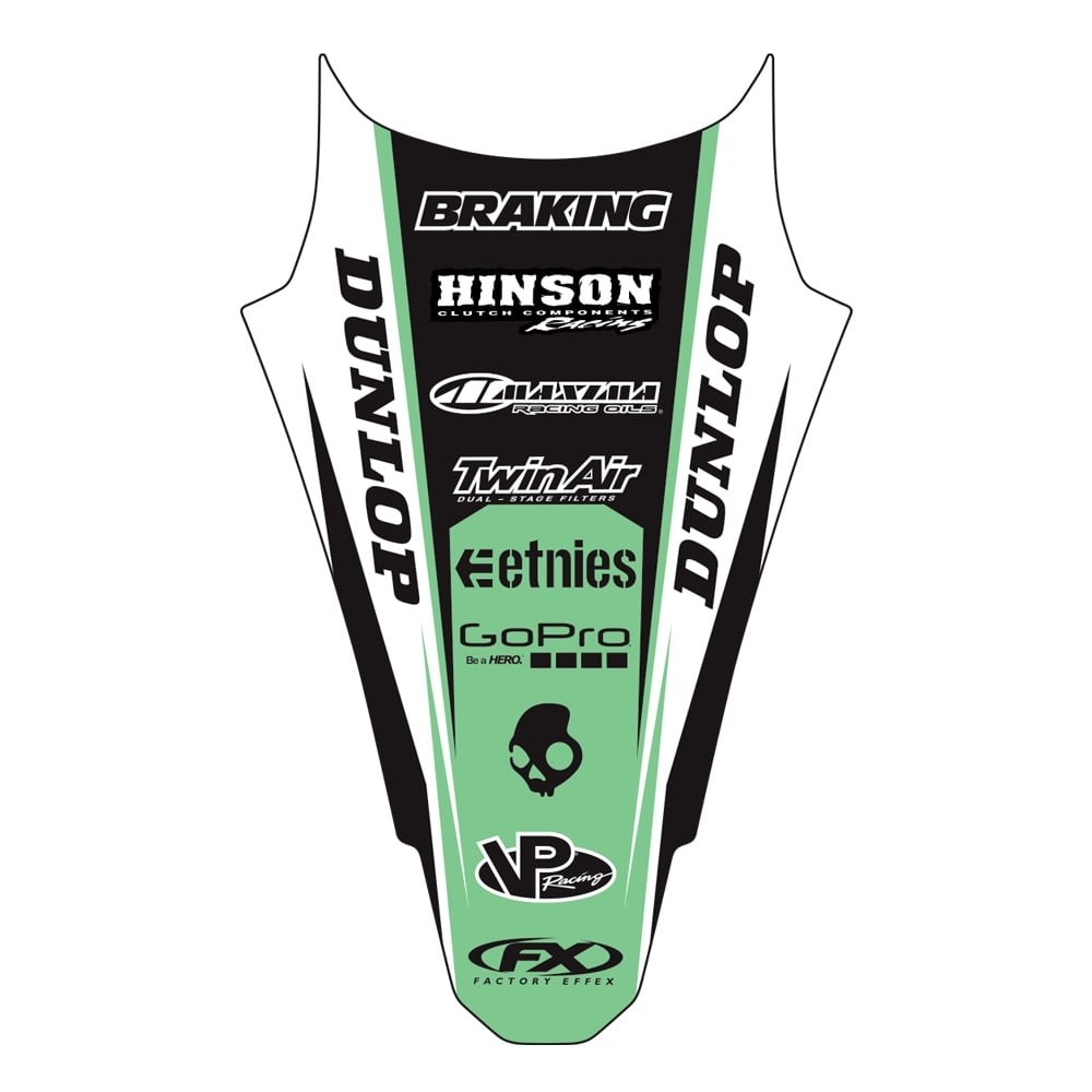 FACTORY EFFEX ファクトリーFX リヤフェンダーデカール 6D KX450 KAWASAKI カワサキ ステッカー デカール 外装