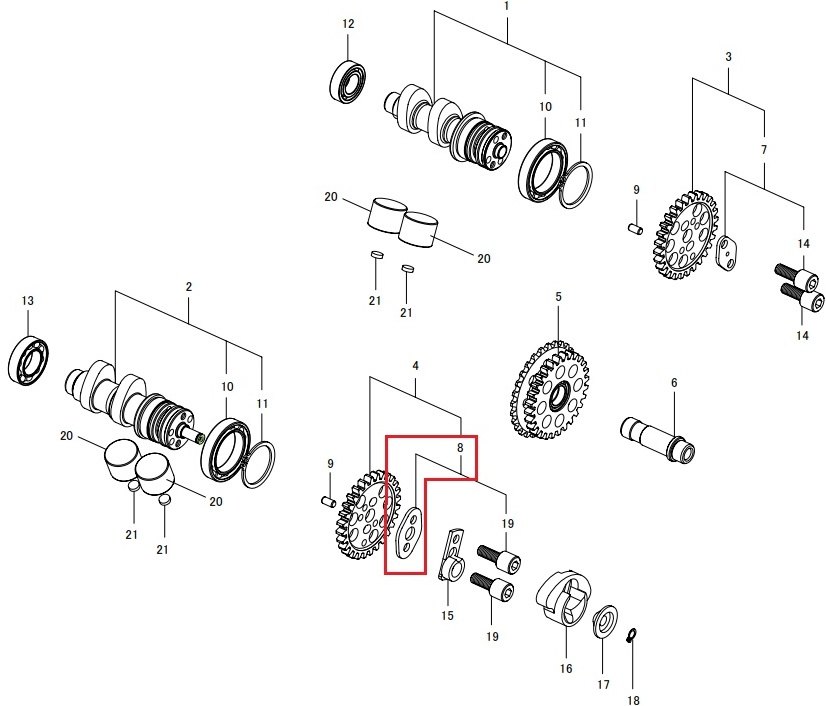 SP武川 SPタケガワ 【補修部品】カムギアワッシャセット その他カムシャフトオプション・補修部品 エン..