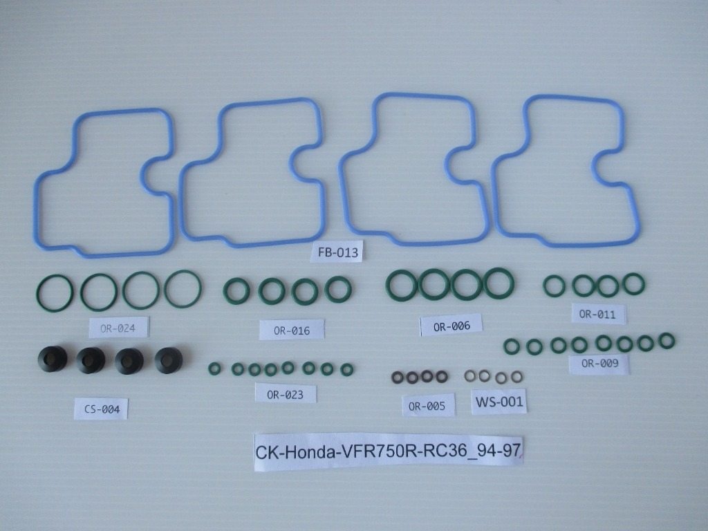 Carburetors - TYGA PERFORMANCE タイガパフォーマンス キャブレターメンテナンスキット A 48ピース HONDA VFR750R RC36 (94-97) VFR750F Interceptor ホンダ キャブレターガスケット・パッキン 吸気関連 エンジン