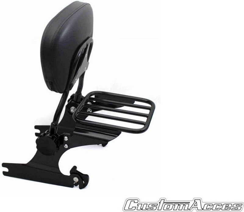 CUSTOM ACCES カスタムアクセス Sissybar Luxus Softail Model，Black FLSTSE2/3 CVO Convertible HARLEY-DAVIDSON ハーレーダビッドソン バックレスト 外装