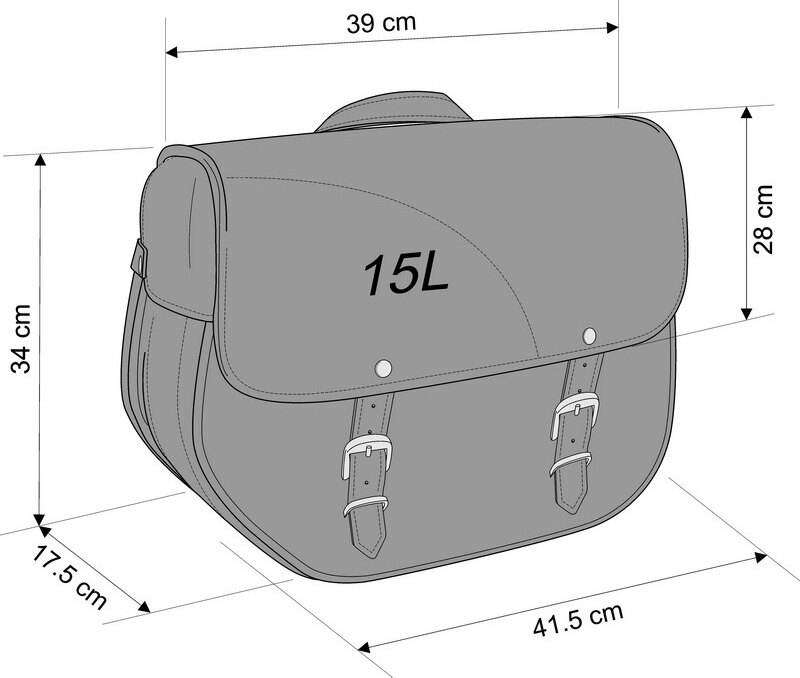 CUSTOM ACCES カスタムアクセス Sant Louis Left Leather Saddlebag With Metal Ba...