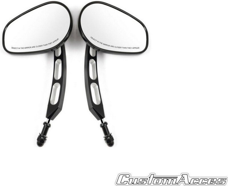 CUSTOM ACCES カスタムアクセス Back Mirrors Set Model Misuri，Black FLHT Touring Electra Glide Standard FLSTC Softail Heritage Classic FLSTS Springer FLSTSE2/3 CVO Convertible SPORTSTER 1200CUSTOM FORTYEIGHT HARLEY-DAVIDSON ハーレーダビッドソン ミラー
