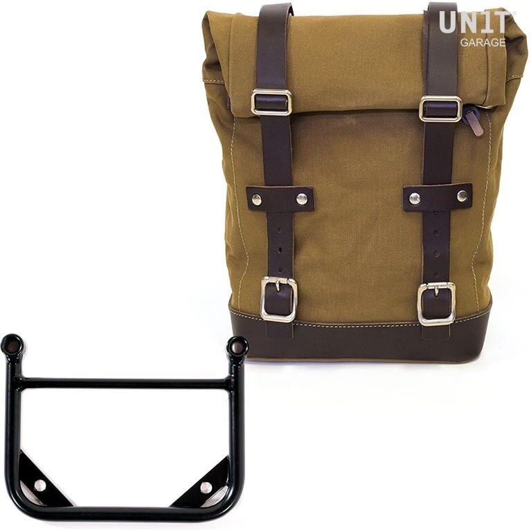UNIT GARAGE ユニットガレージ Unit Garage Canvas side bag + Universal frame， Beige/Brown | U001+1006_Beige-Brown サイドバッグ 車体用バッグ・ケース