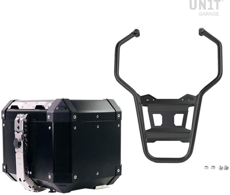 UNIT GARAGE ユニットガレージ Unit Garage Atlas 36L Aluminum Top Case + Rear luggage rack， Black | AL4_BL+1932-Black トップケース・テールボックス 車体用バッグ・ケース