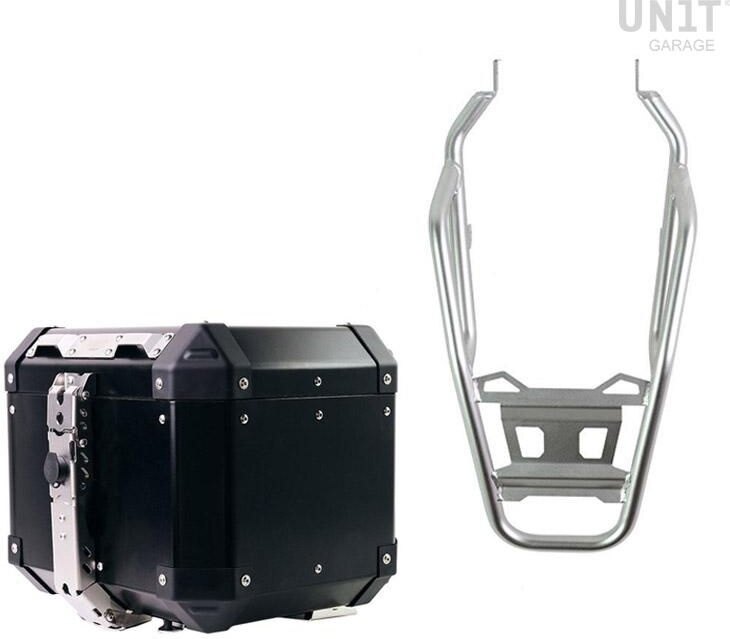 UNIT GARAGE ユニットガレージ Unit Garage Atlas 36L Aluminum Top Case + Rear luggage rack with passenger grip， Silver | AL4_BL+3104-Silver トップケース・テールボックス 車体用バッグ・ケース