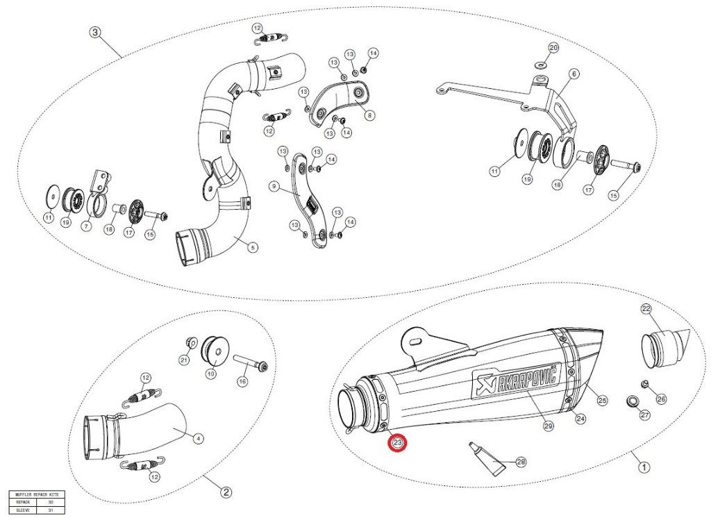 AKRAPOVIC アクラポビッチ 【リペアパーツ】P-TT34 belt RNINE T S1000RR GSX-R1000 BMW SUZUKI スズキ その他マフラーオプション・補修部品 マフラー